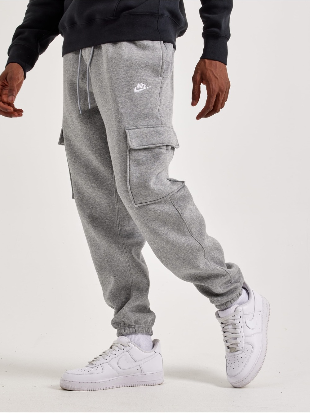 Nike Grey Cargo Fleece Joggers with Pockets